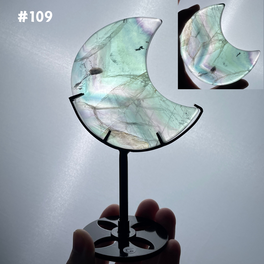 Unique,Rainbow Fluorite Moon