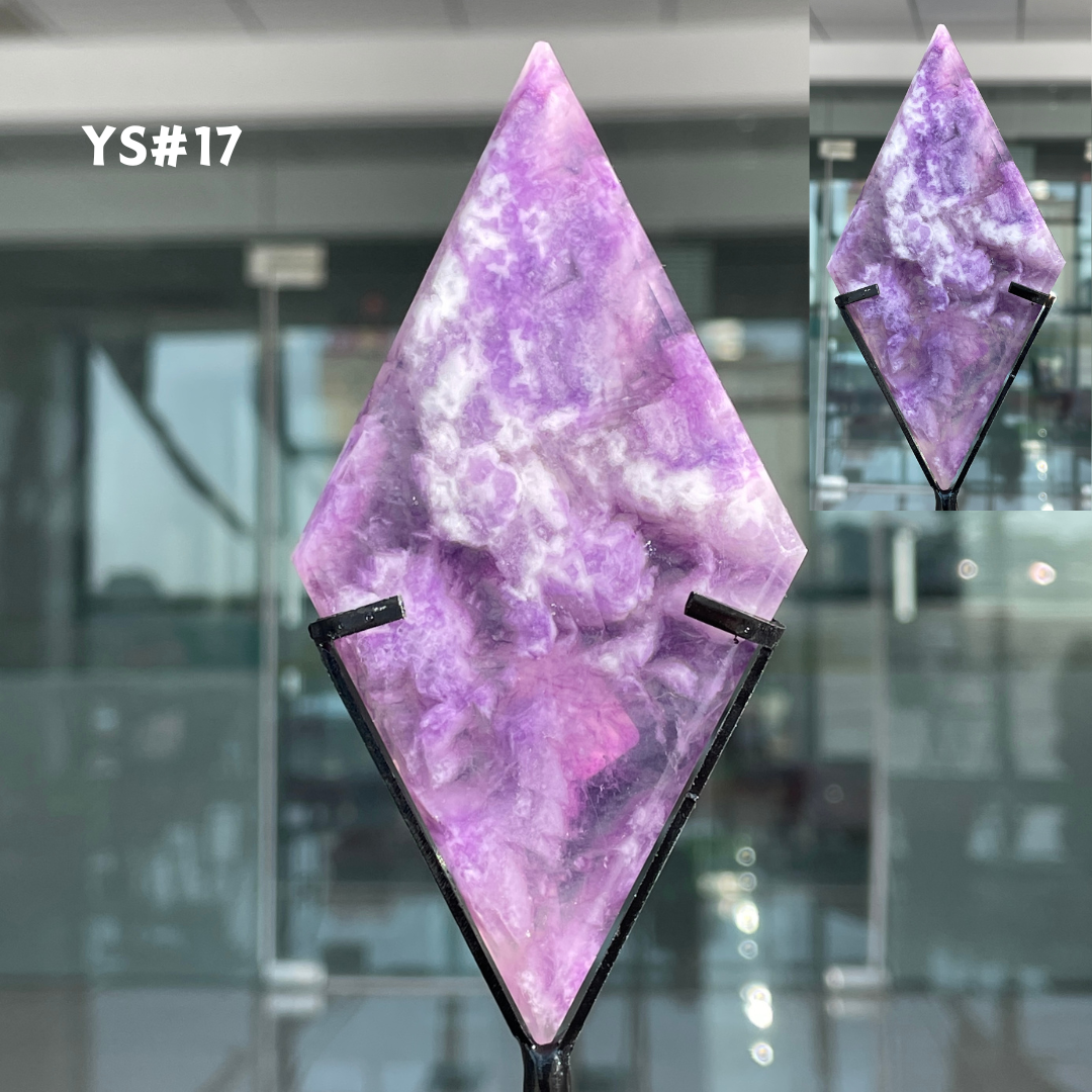Unique,Rainbow Fluorite Diamond Slice