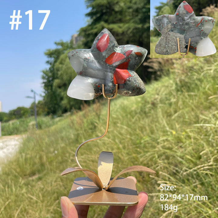 Unique,Natural Crystal Orchid Carving