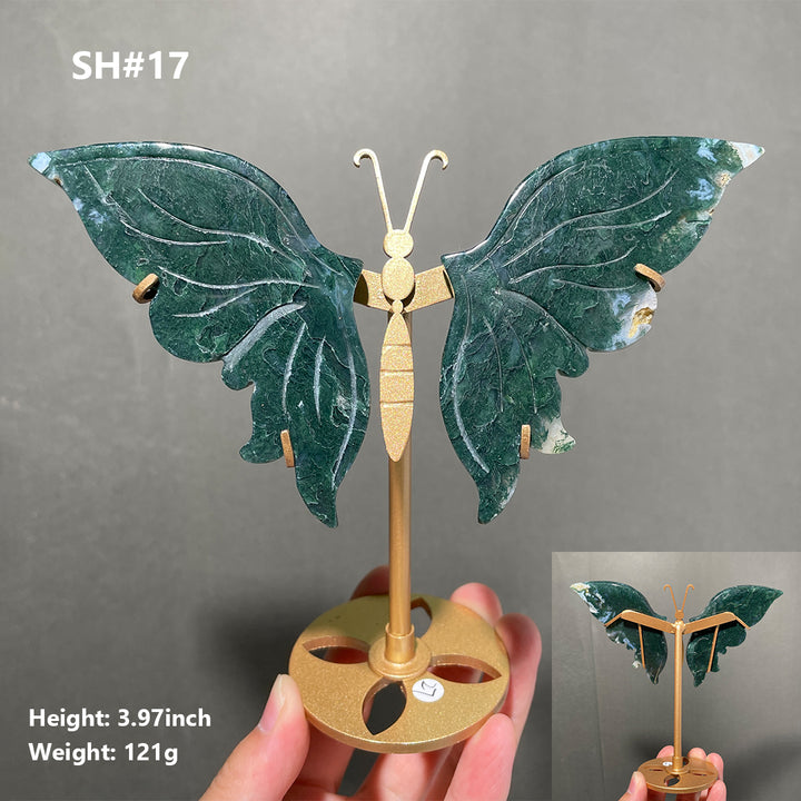 Unique,Moss Agate Butterfly