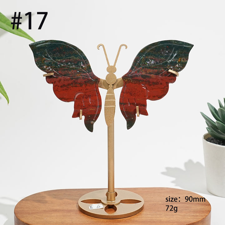 Unique,A Slightly Imperfect Natural Ocean Jasper Delicate Butterfly Wings