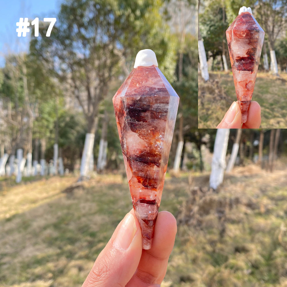 Unique,Natural Crystal Fire Quartz Wand