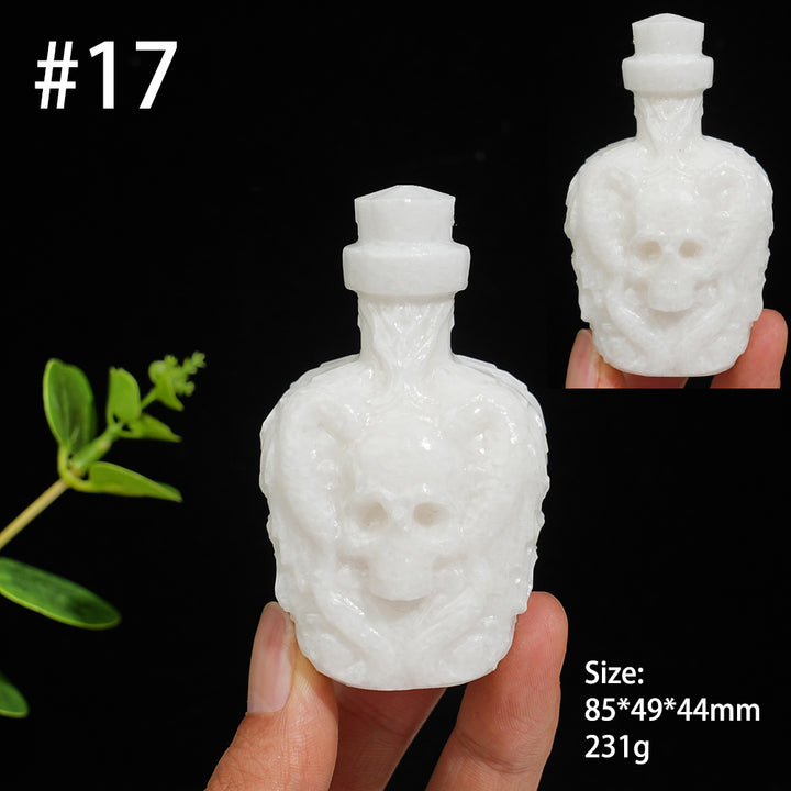Unique,Natural Crystal Magic Potion Bottle Carving