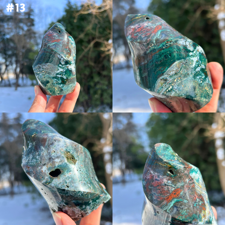 Unique,Natural Crystal Ocean Jasper Flame