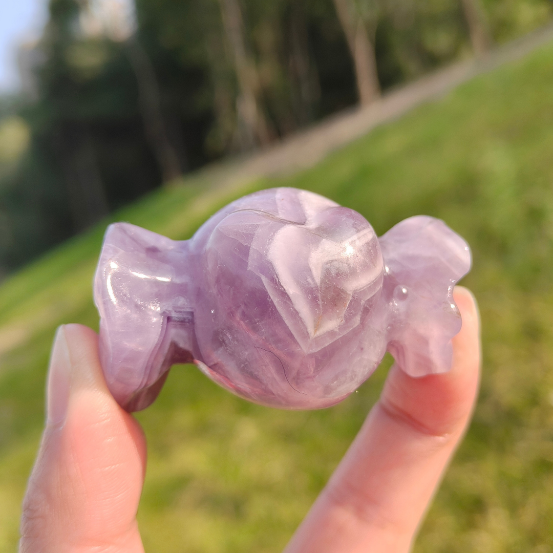 Natural Carved Crystal Heart Shaped Candies