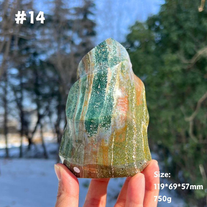 Unique,Natural Crystal Ocean Jasper Flame