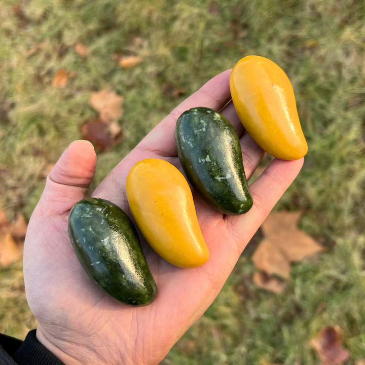 Natural Crystal Food And Fruit Model Mango Carving