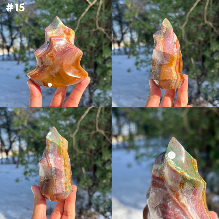 Unique,Natural Crystal Ocean Jasper Flame