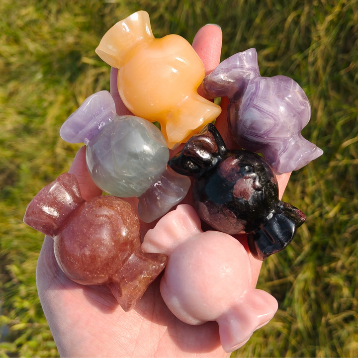 Natural Carved Crystal Heart Shaped Candies