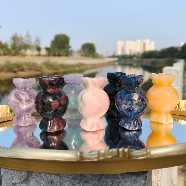 Natural Carved Crystal Heart Shaped Candies