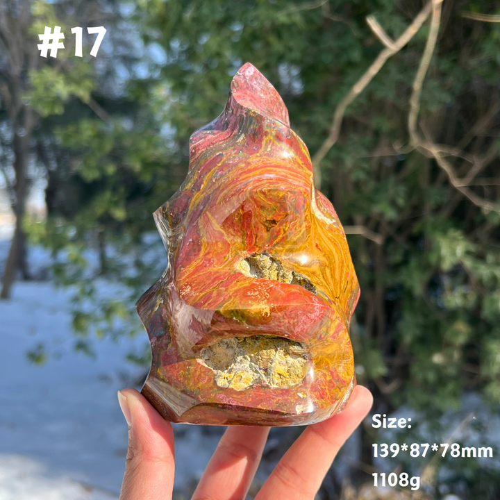 Unique,Natural Crystal Ocean Jasper Flame