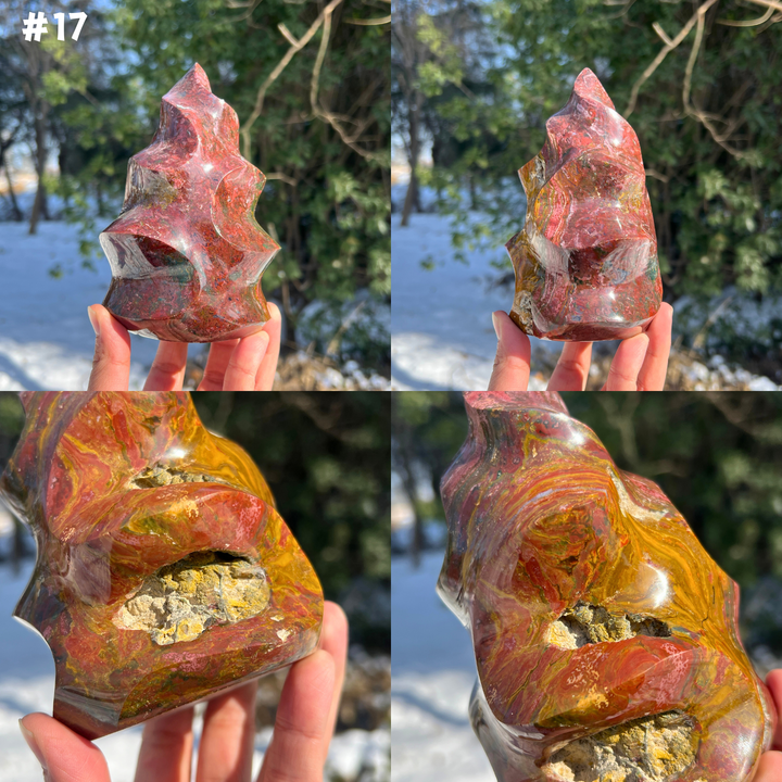 Unique,Natural Crystal Ocean Jasper Flame