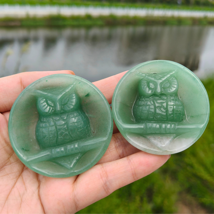 Green Aventurine Owl