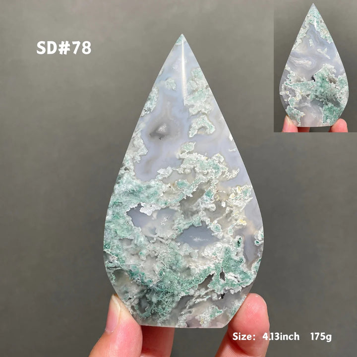 Unique,Moss Agate Teardrop