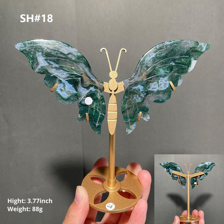 Unique,Moss Agate Butterfly