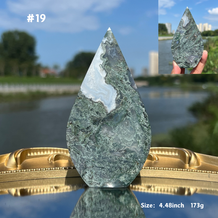 Unique,Moss Agate Teardrop