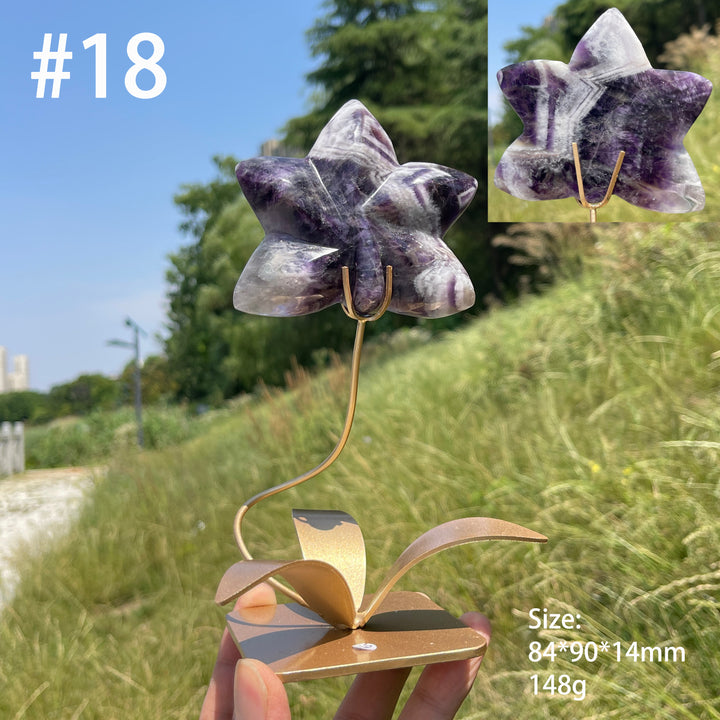Unique,Natural Crystal Orchid Carving