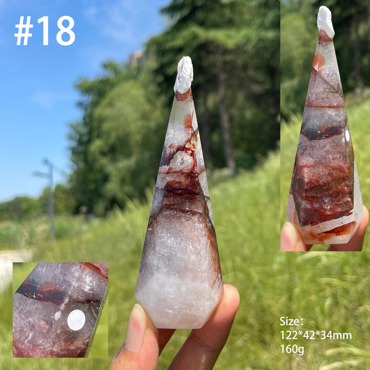 Unique,A Slightly Imperfect Natural Fire Quartz Diamond Tower