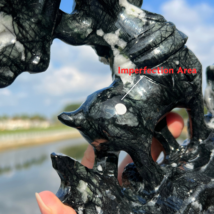 Unique,Imperfect Serpentine Deer Carving