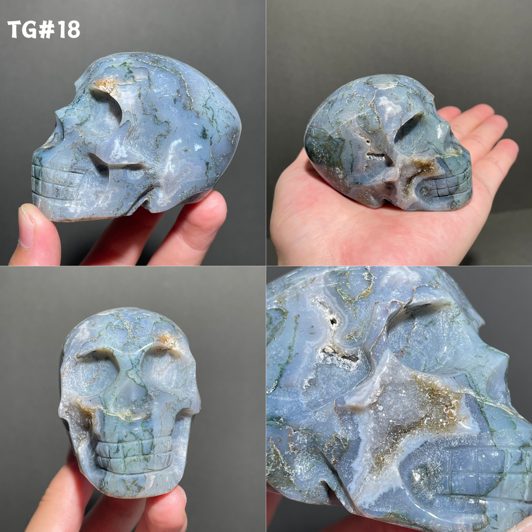 Unique,Moss Agate Skull