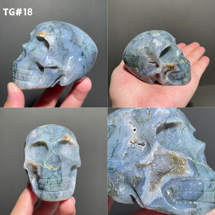 Unique,Moss Agate Skull