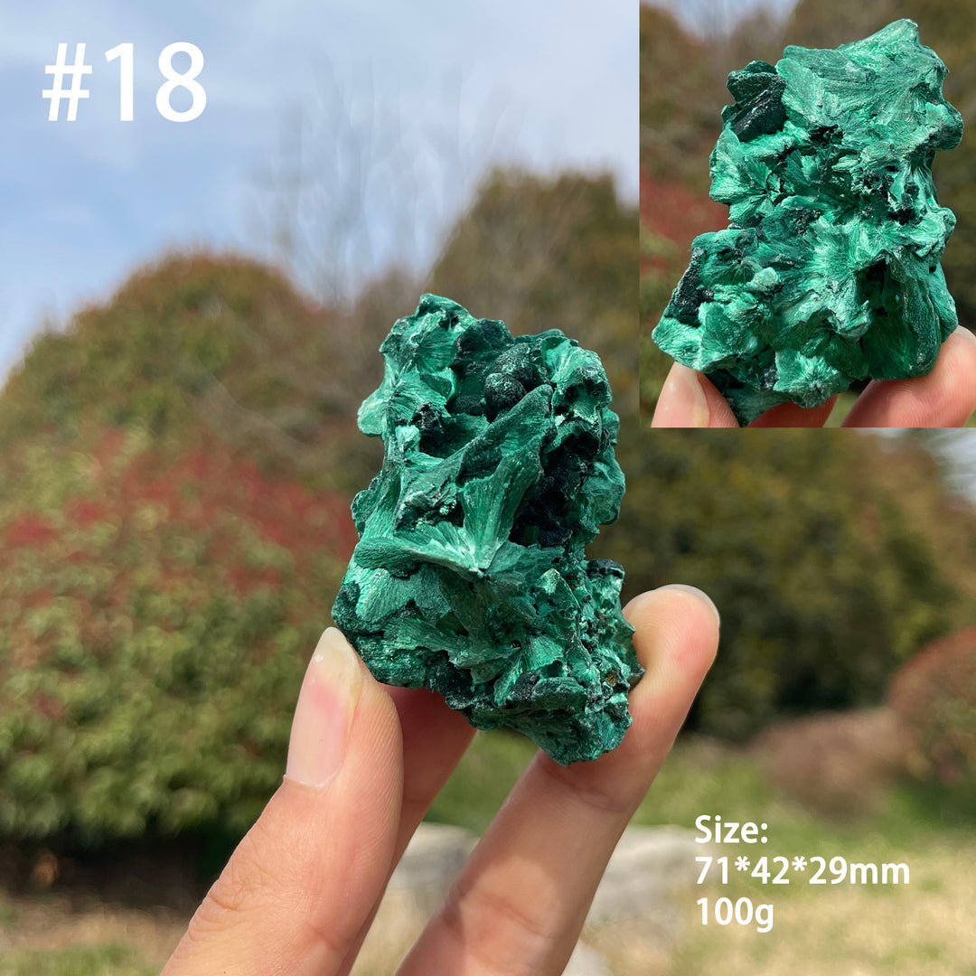 Unique,Natural Crystal Acicular Malachite Raw