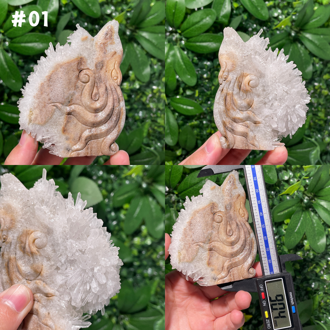 Crystal Quartz cluster carving