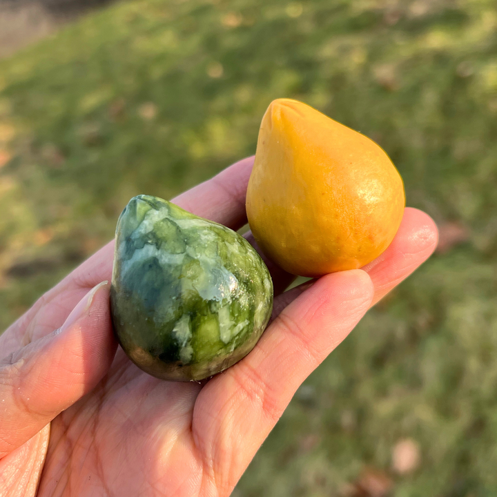 Natural Crystal Food And Fruit Model Pomelo Carving