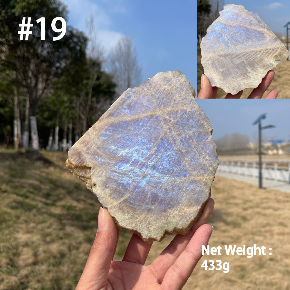 Unique,Natural Crystal Moonstone Slices