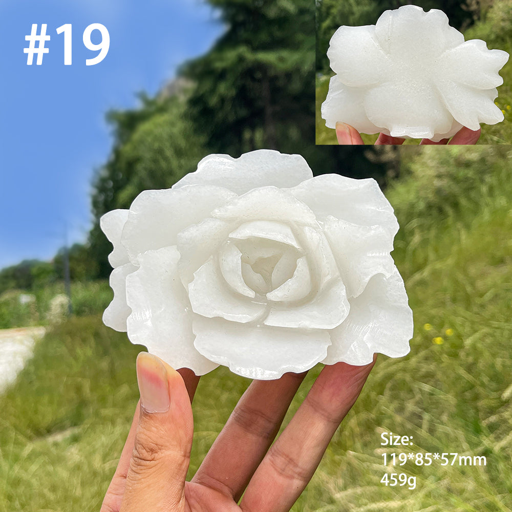 Unique,Natural Crystal Afghanistan Jade Peony Carving