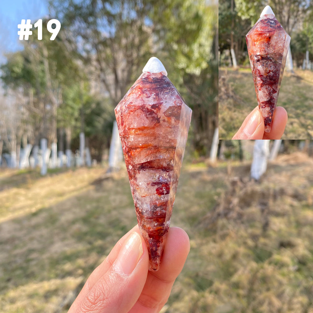 Unique,Natural Crystal Fire Quartz Wand