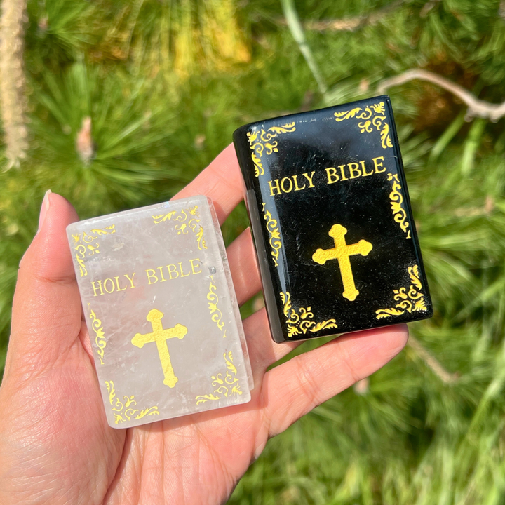 Natural Crystal Carved Bible