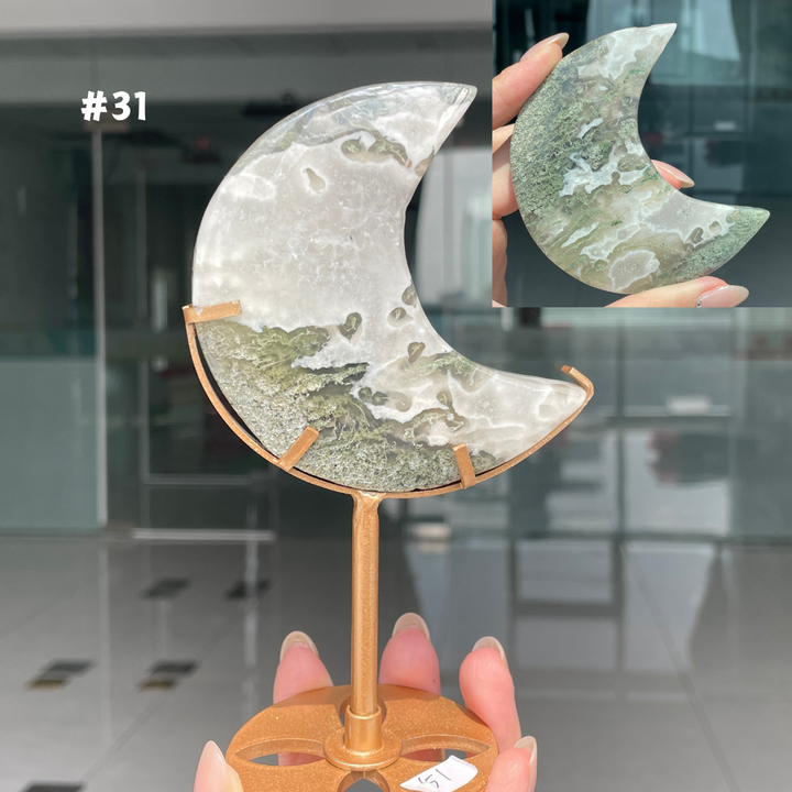 Unique,Moss Agate Moon