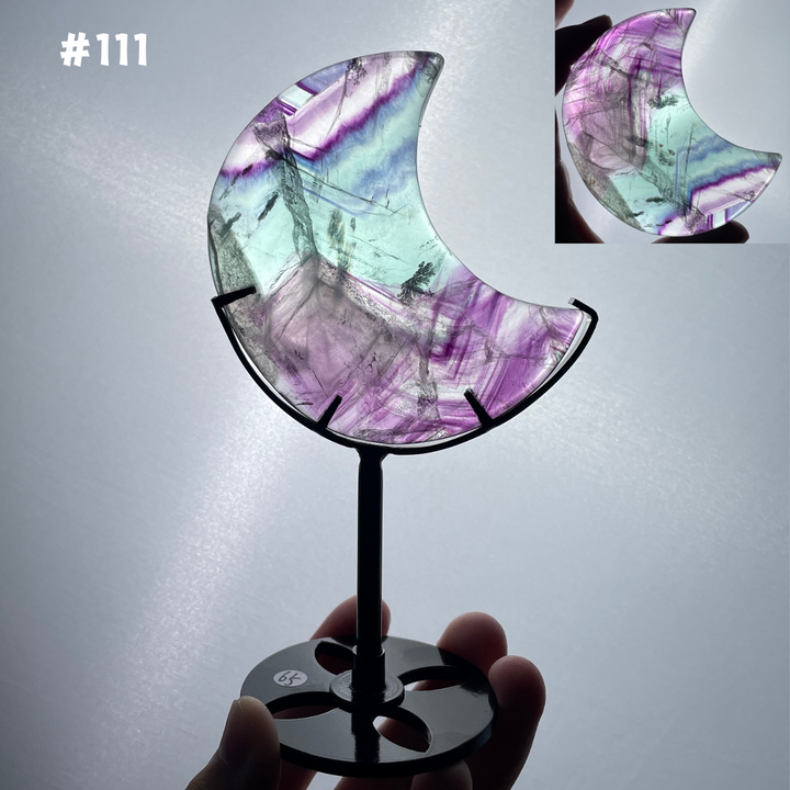 Unique,Rainbow Fluorite Moon