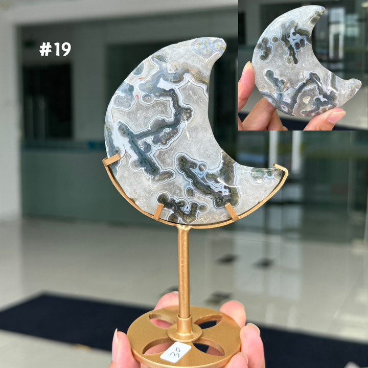 Unique,Moss Agate Moon