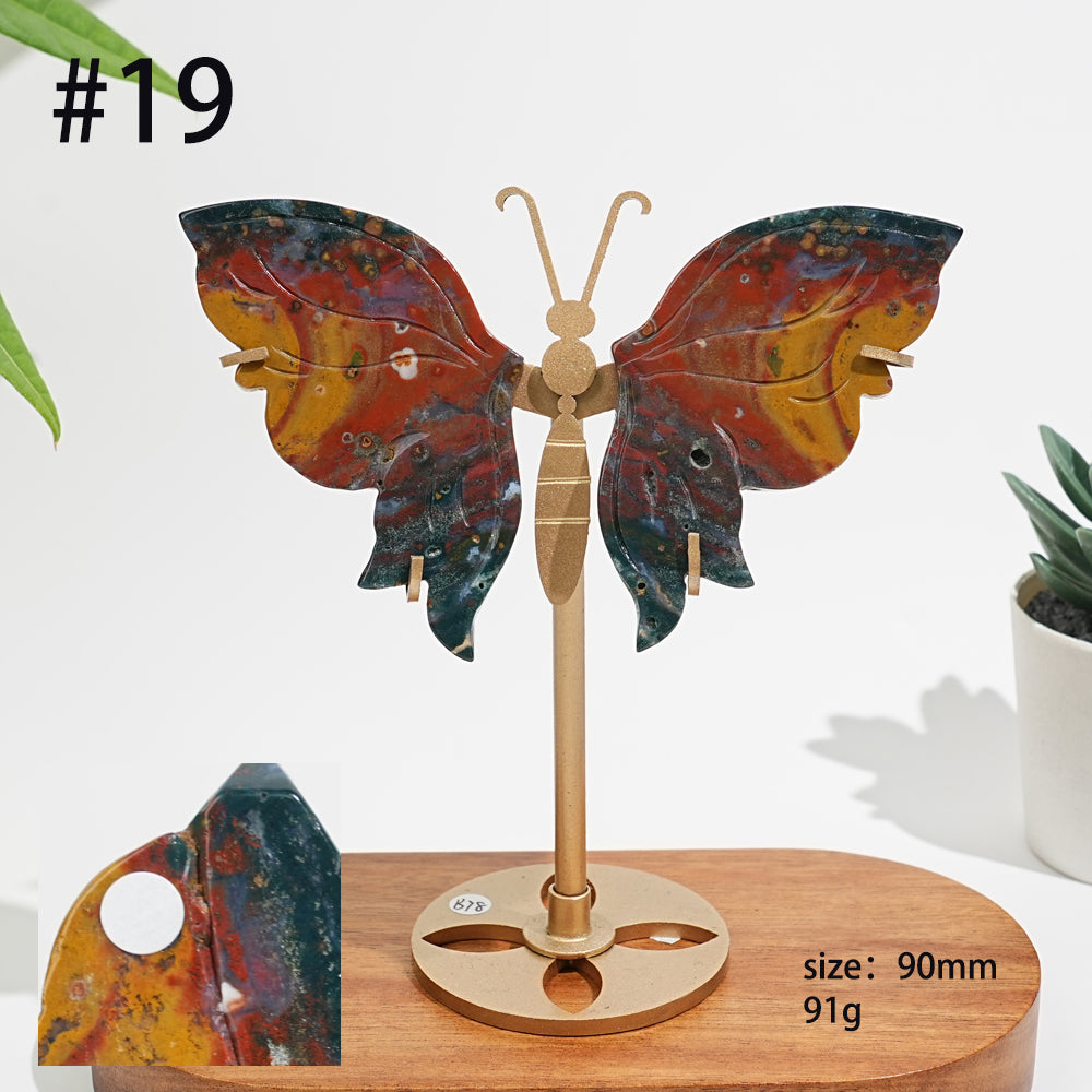 Unique,A Slightly Imperfect Natural Ocean Jasper Delicate Butterfly Wings