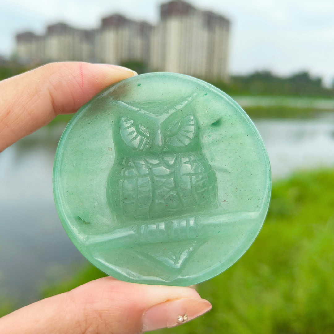 Green Aventurine Owl