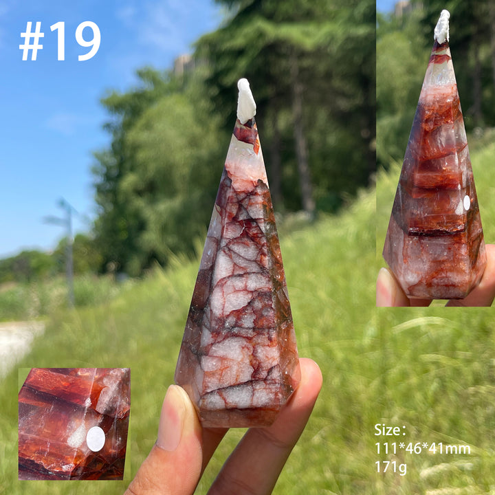 Unique,A Slightly Imperfect Natural Fire Quartz Diamond Tower