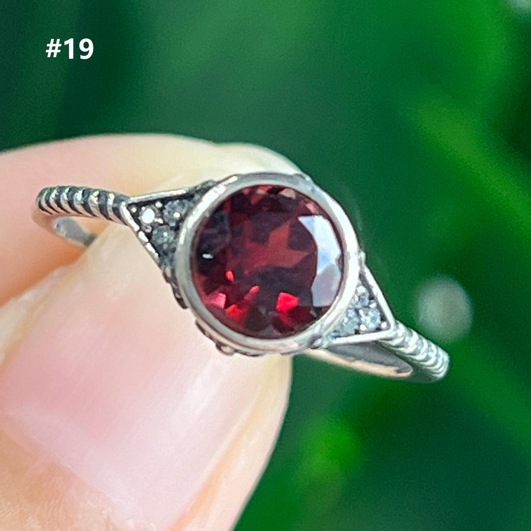 Garnet Ring,S925