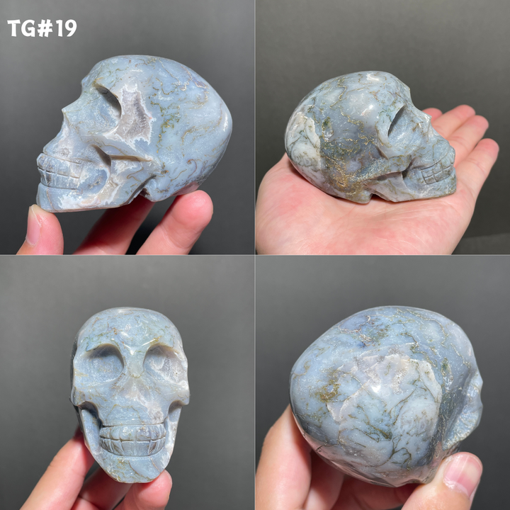 Unique,Moss Agate Skull