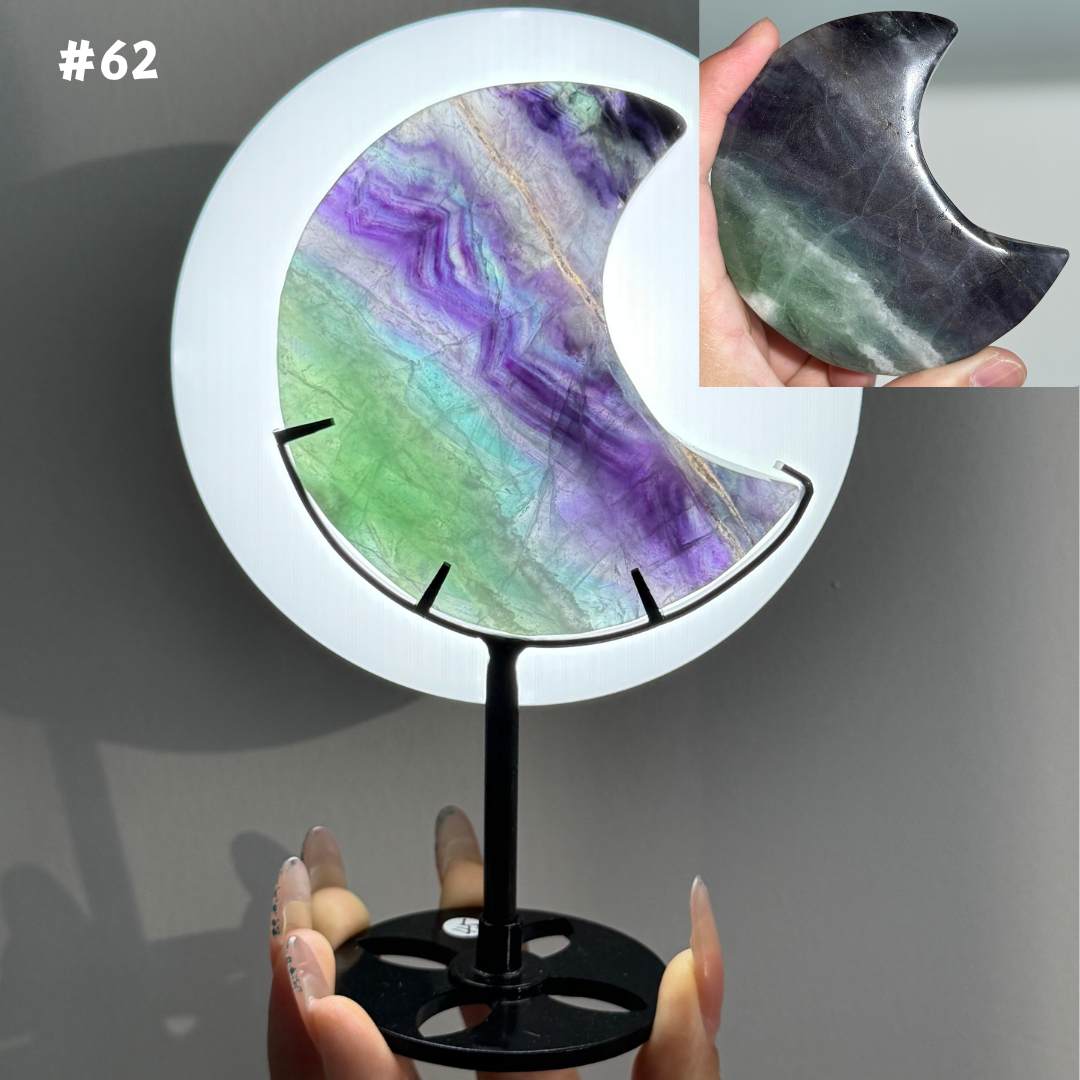 Unique,Rainbow Fluorite Moon