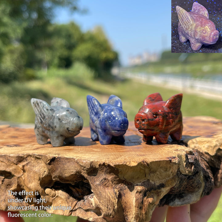 Natural Crystal Multi Material Flying Pig