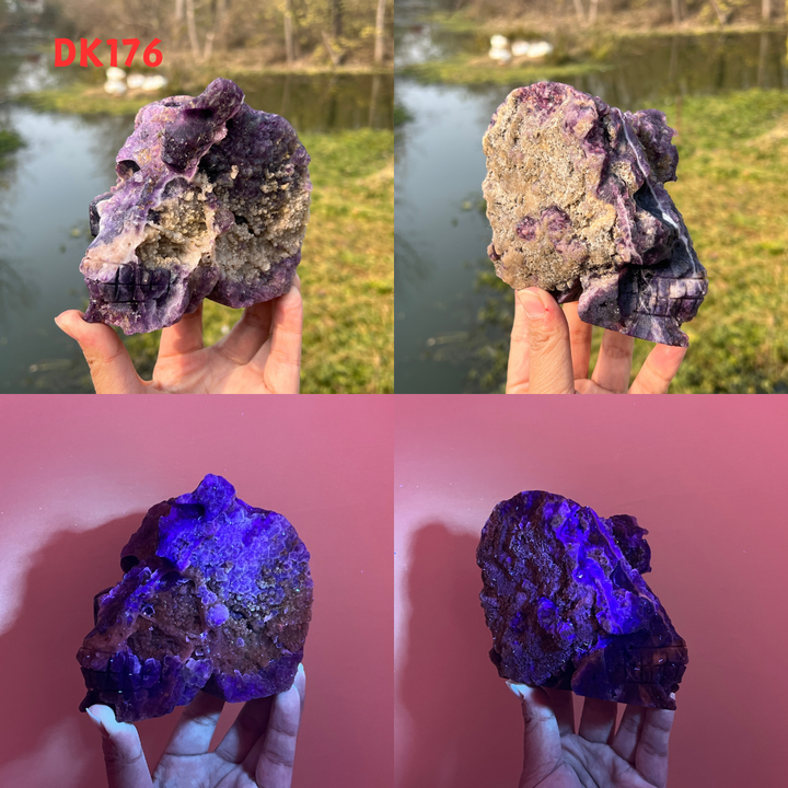 Fluorite With Quartz Skull