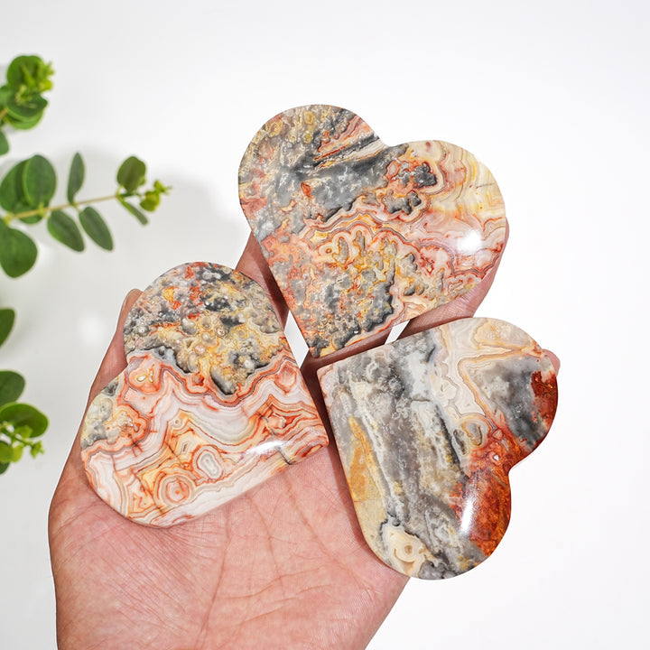 Natural Crystal Crazy Agate Large Heart