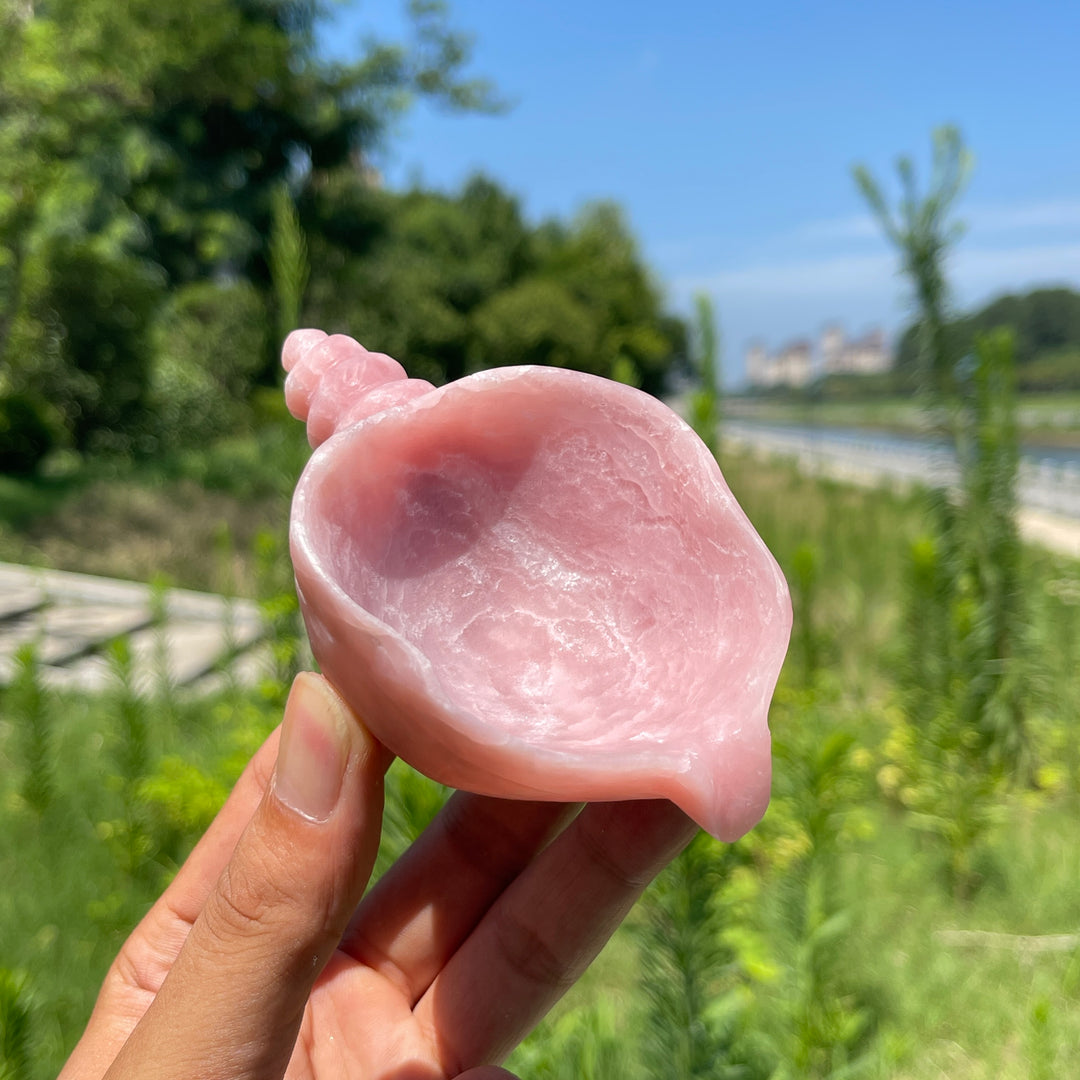 Unique,Natural Crystal Conch Carving
