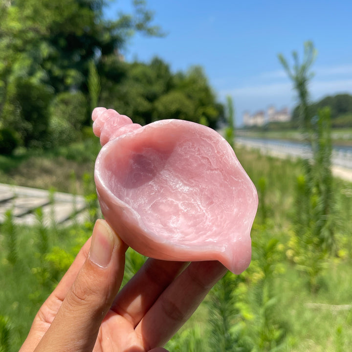 Unique,Natural Crystal Conch Carving