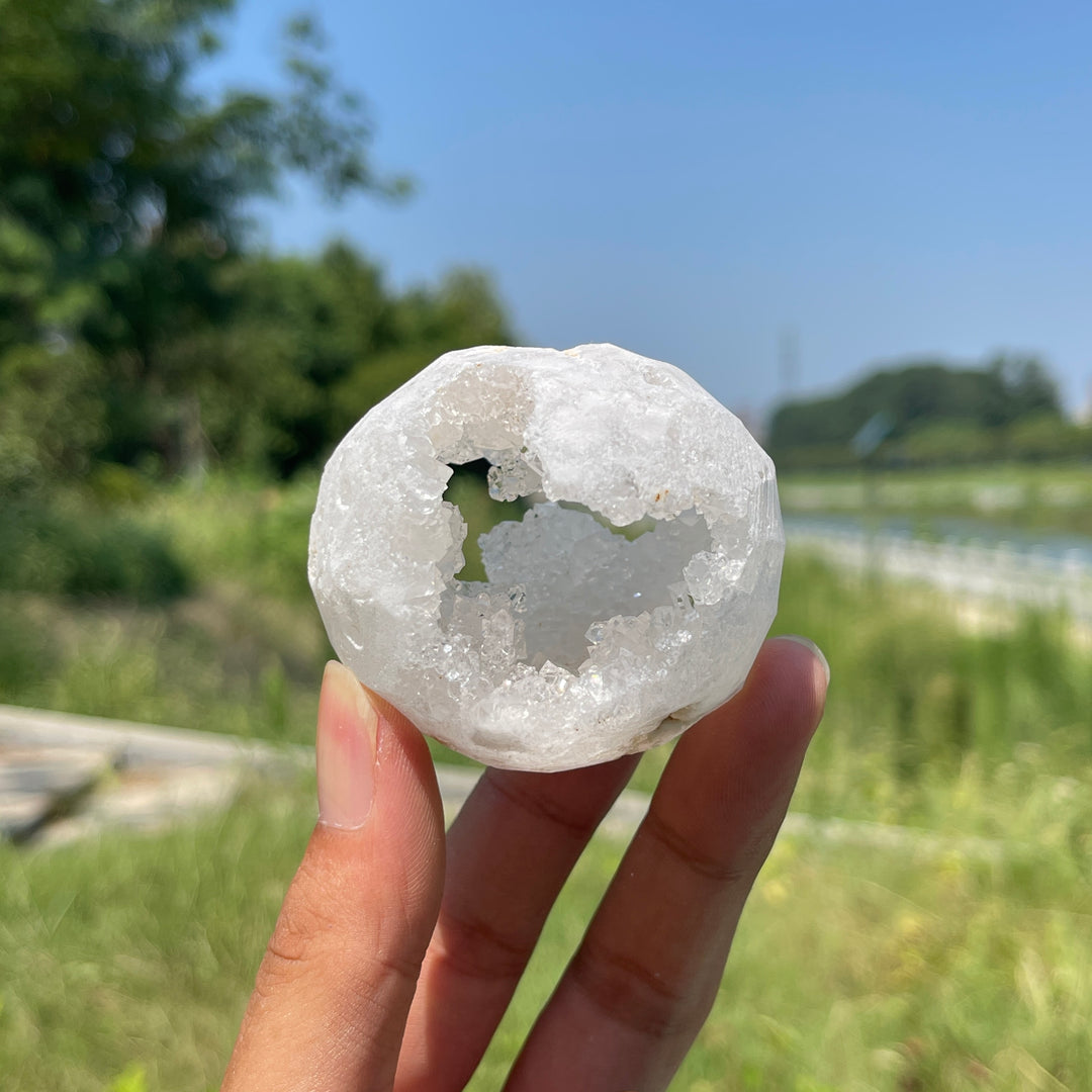 Unique,Natural Crystal Moroccan Geode Sphere