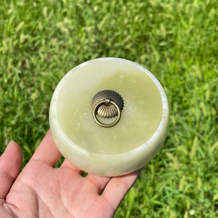 Unique,A Slightly Imperfect Natural Crystal Afghanistan Jade Trinket Box
