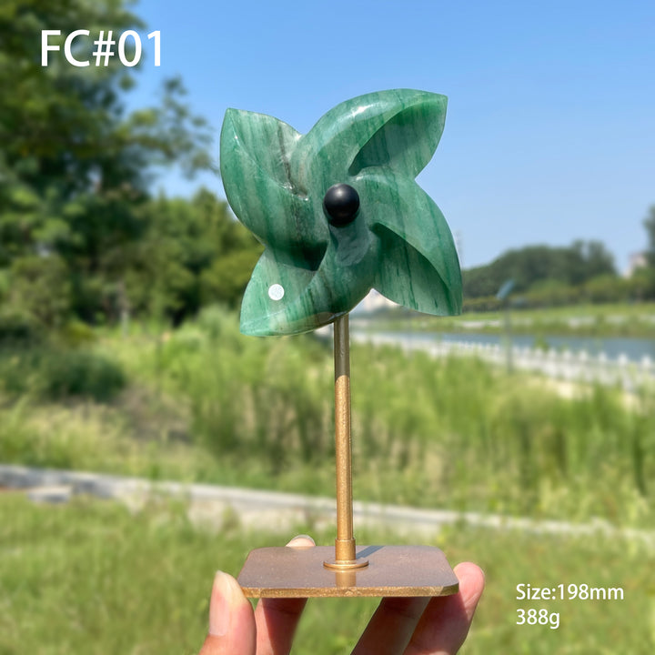 Unique,A Slightly Imperfect Natural Crystal Rotatable Wind Mill
