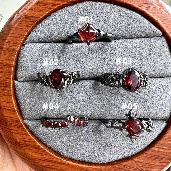 Garnet Black Ring Group,S925